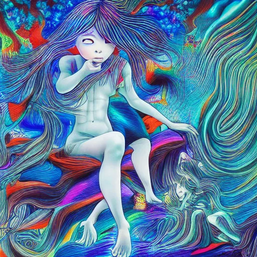 Image similar to deep dreams, Hiroaki Tsutsumi style