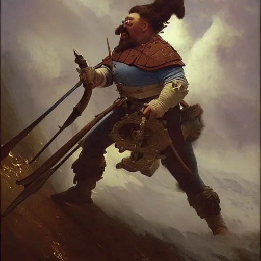 Image similar to art by ivan aivazovsky and syd mead and moebius and gaston bussiere and roger dean and pieter claesz and paul delaroche and alma tadema and aelbert cuyp and willem claesz, a fantasy cinematic close up shot of a dwarf berserker firghting, warhammer, dnd, last stand