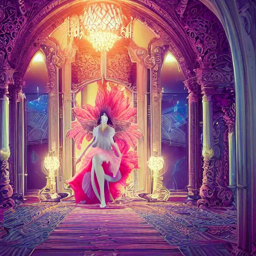 Image similar to portrait of princess, beautiful, attractive, glowing, ornate and intricate, jaw dropping, dynamic lighting, colorful, fairy tale, intricate and detailed, 4 k octane render