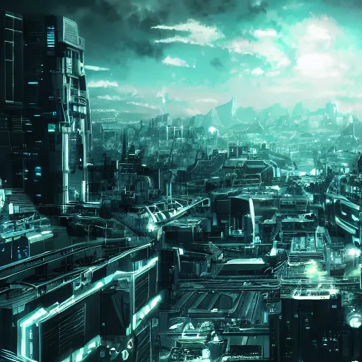 Image similar to selen tatsuki, sci - fi city background, 4 k, anime style, wallpaper