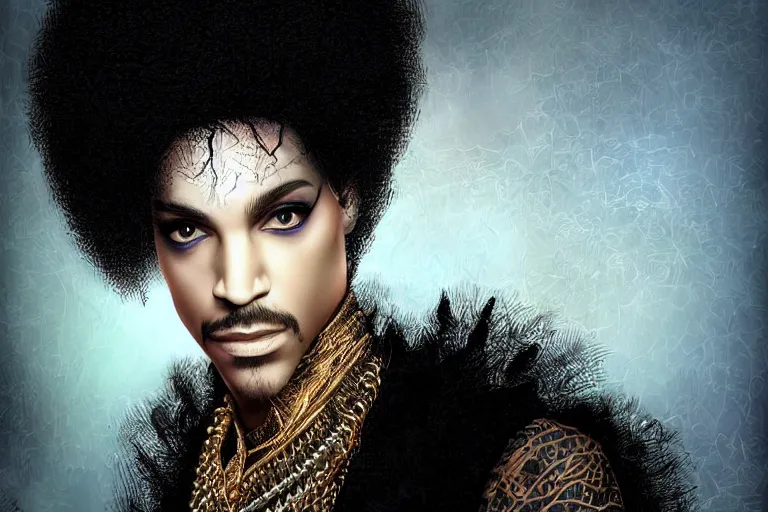 Image similar to beautiful portrait photo of prince, very detailed, digital art