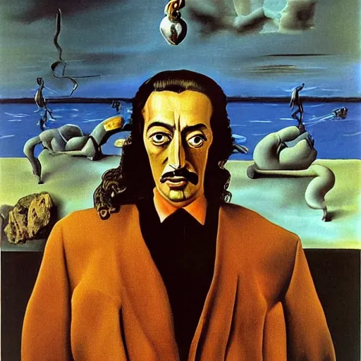 Image similar to Salvador Dalí portrait by Salvador Dalí, Surrealism, Atomic, Portlligat