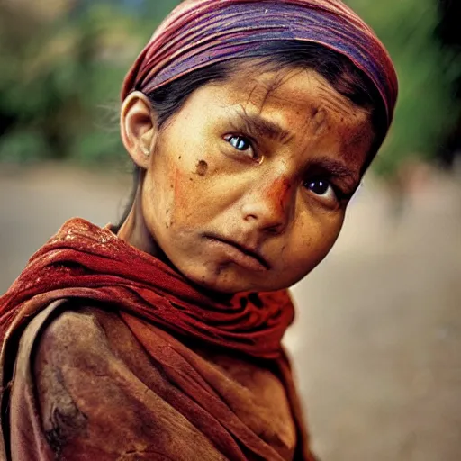 Prompt: the girl, by steve mccurry,