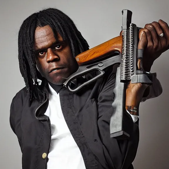 Image similar to Chief Keef wielding an AK-47