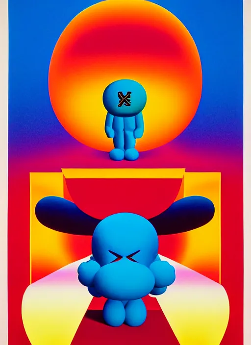 Image similar to devil by shusei nagaoka, kaws, david rudnick, airbrush on canvas, pastell colours, cell shaded, 8 k