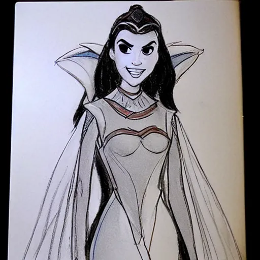 Image similar to milt kahl sketch of victoria justice as princess padme from star wars episode 3