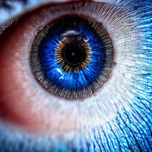 Image similar to A close up shot of a crying eye, blue iris realistic 4k athmospheric ultra HD
