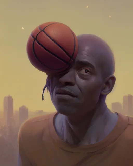 Image similar to highly detailed vfx portrait of a character of a basketball ball monster stephen bliss, chalk, unrealengine, greg rutkowski, loish, rhads, beeple, makoto shinkai and lois van baarle, ilya kuvshinov, rossdraws, tom bagshaw,