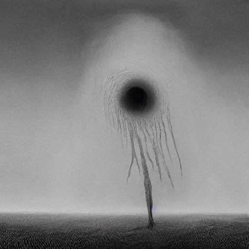 Image similar to zdzisław beksinski dust and wind monster 4 k