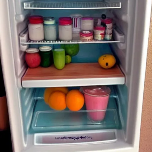 Image similar to cute FRIDGE with human features, super cute, tiny , adorable, awww aspiring, very cute