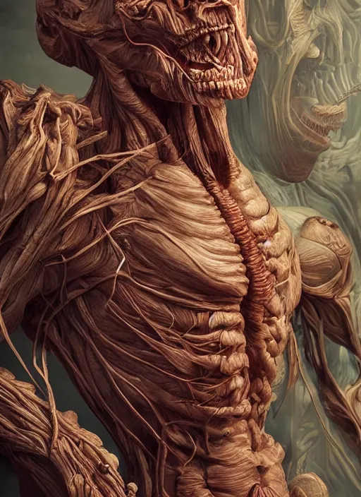 Image similar to monster anatomy, ross tran, anatomical, highly detailed sculpture, intricate detailed, ommatidia, 8 k, cinematic atmosphere, post - processing