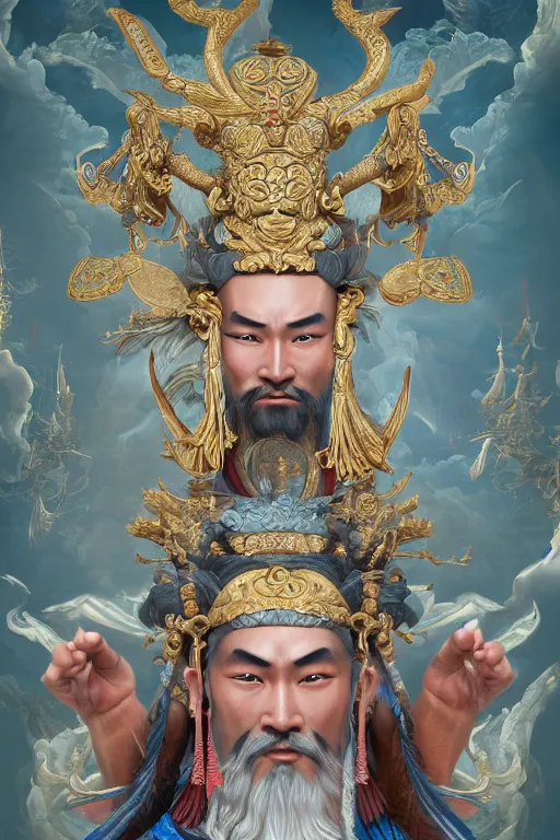 Image similar to digital painting of god of fortune china, fantasy, highly detailed, realistic, intricate port, 4 k, hyper detailed. octane render. concept art. trending on artstation, ue 5,