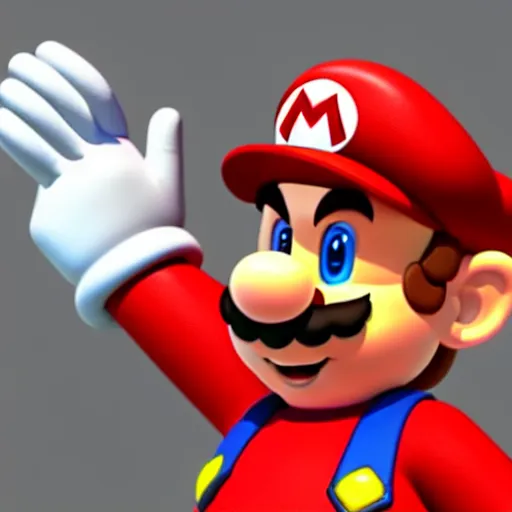 Image similar to 3 d render of mario without a hat, nintendo game