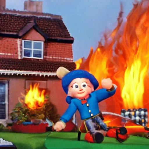 Image similar to noddy setting fire to houses