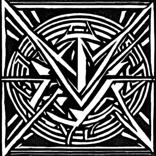 Image similar to black metal band logo, black and white