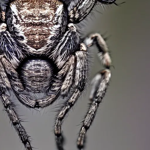 Image similar to a realistic head of a spider, photography 500px, close up.
