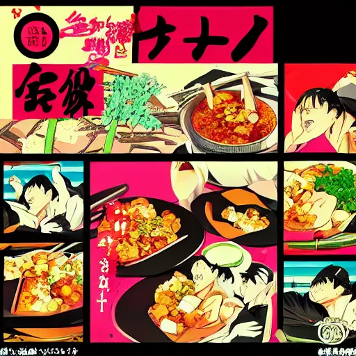 Prompt: mapo tofu, cartoon, manga, eroguro aesthetics