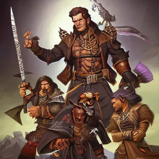 Prompt: lconic Character illustration by Wayne Reynolds for Paizo Pathfinder RPG