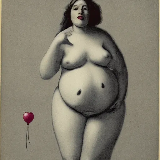 Prompt: woman with balloon belly