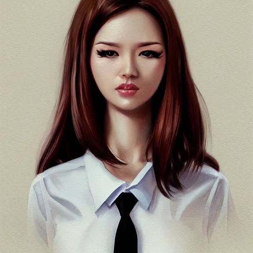 Prompt: Office secretary portrait by artgerm, WLOP