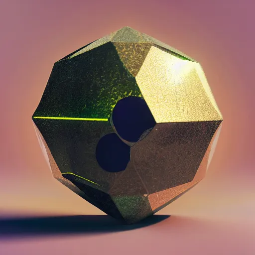 Image similar to tilt shift leaf sphere ipercube huge light intricate reflection diffraction marble gold obsidian preraffaellite photography cut, octane, artstation render 8 k neon