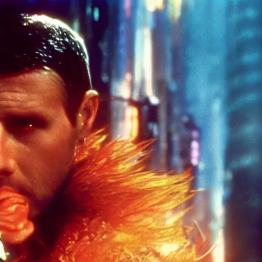 Prompt: a film still from blade runner starring Ariel the little mermaid