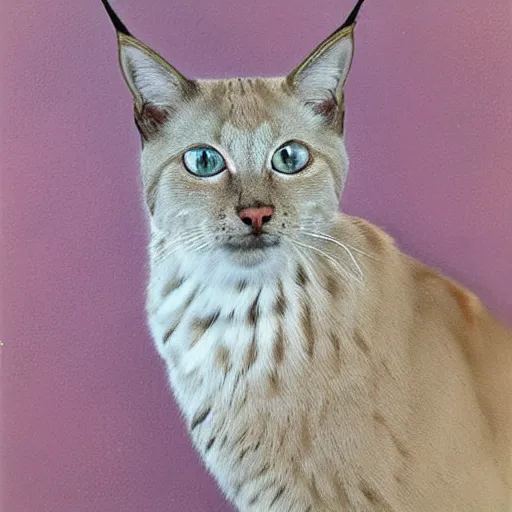 Prompt: lynx point siamese cat bird hybrid, cute, portrait