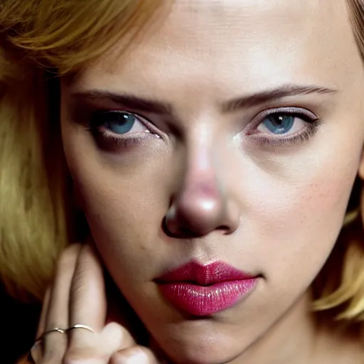 Image similar to photograph of scarlett johansson taken by david lazar, natural lighting, highly detailed face, 8 k