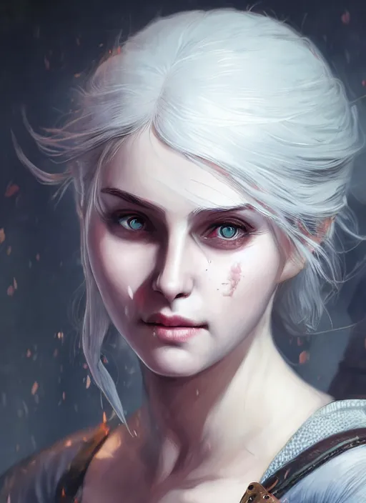 Image similar to portrait of ciri from the witcher storm blessed | | cute - fine - face, pretty face, realistic shaded perfect face, fine details by stanley artgerm lau, wlop, rossdraws, james jean, anime style, andrei riabovitchev, marc simonetti, and sakimichan, tranding on artstation