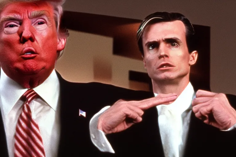 Image similar to donald trump in american psycho