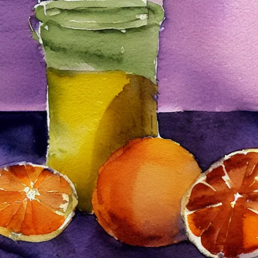 Image similar to oranges and lemons still life watercolor