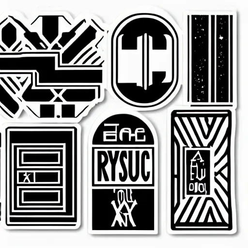 Prompt: black on white graphic design typography stickers in style of david rudnick, eric hu, acid, y 2 k