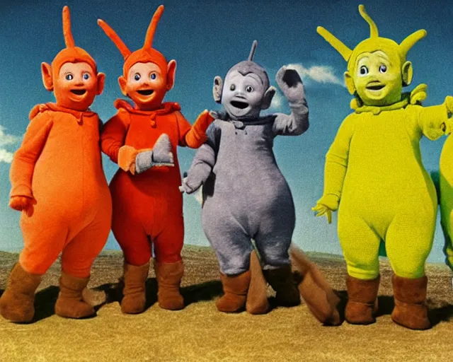 Image similar to a 1 6 0 0 s portrait of the teletubbies