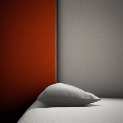 Image similar to digital art, stick figure sitting on the ledge of a bed, simplistic, creative