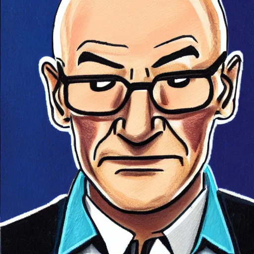 Image similar to portrait of patrick stewart by mo willems