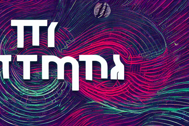 Image similar to Intimaa: text logo, music, art, bringing people together, synth-wave