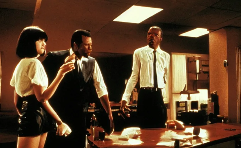 Image similar to film still of Pulp Fiction