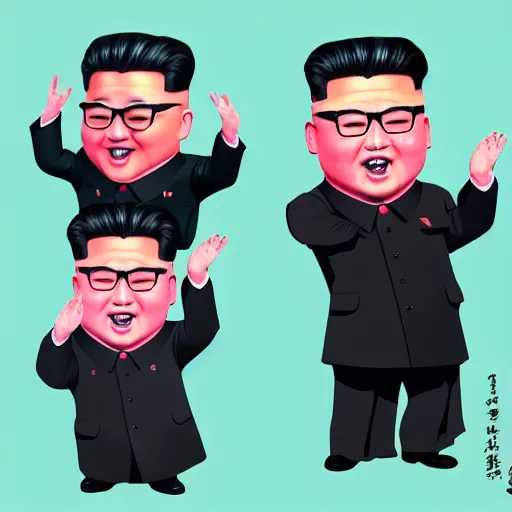 Image similar to kim jong un as k - pop idol dancing on the south korean k - pop stage, cnn, news photography, artstation