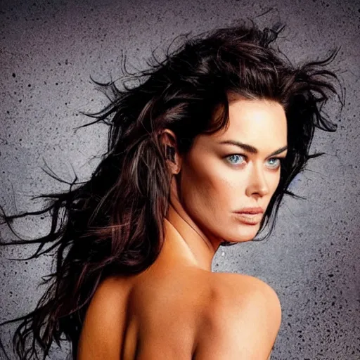 Image similar to photograph of Megan Gale as a super hero, highly detailed, headshot Portrait, hyper realistic .