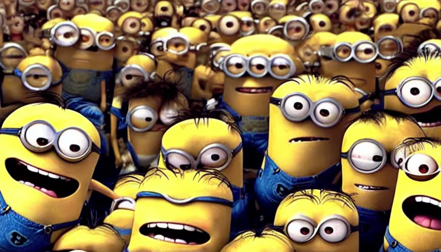 Prompt: fight club!!!!!, fight club!!!!!((the minions)), movie still