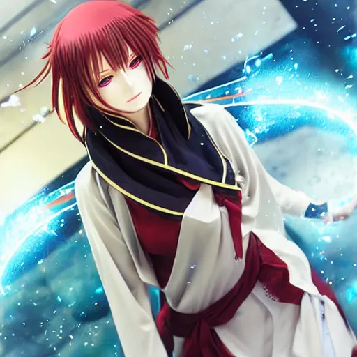 Image similar to Kagura from Gintama ascending to godhood, by wlop