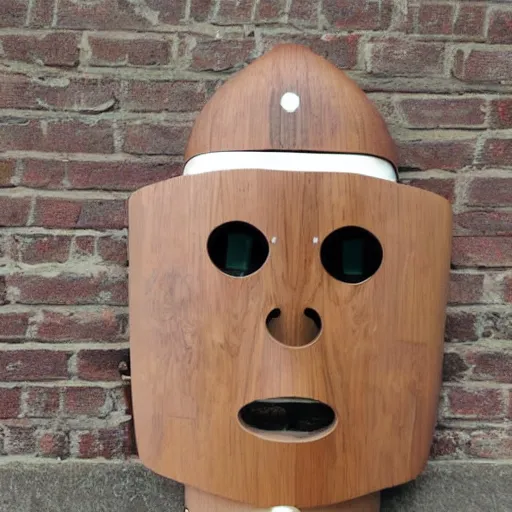 Image similar to robot wooden mask