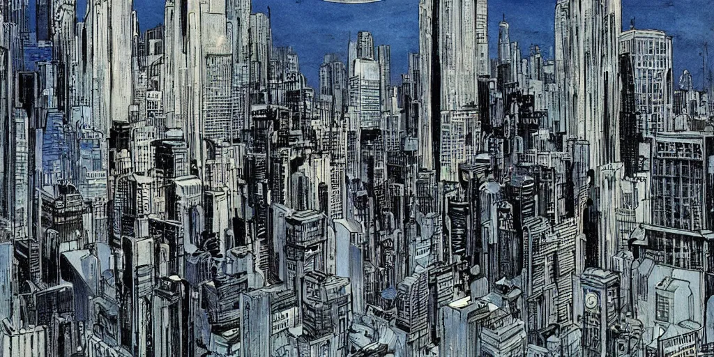 Prompt: a beautiful painting of city by al williamson, trending on artstation