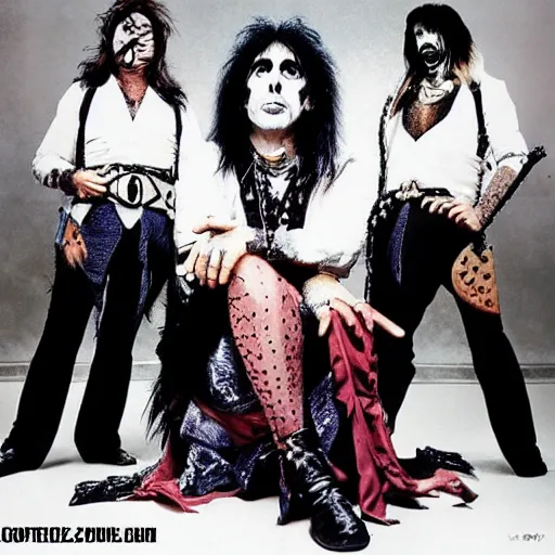 Prompt: Alice cooper in Monty python bizarre style