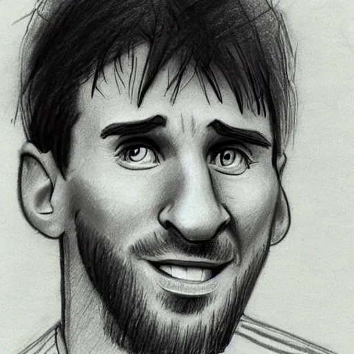 Image similar to milt kahl pencil sketch of `Lionel Messi`!!!!!