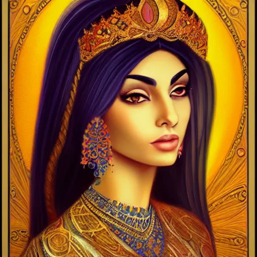 Image similar to Beautiful Portrait of a Persian Princess who is an architect, beautiful princess, Persian painting, architect, trending on artstation