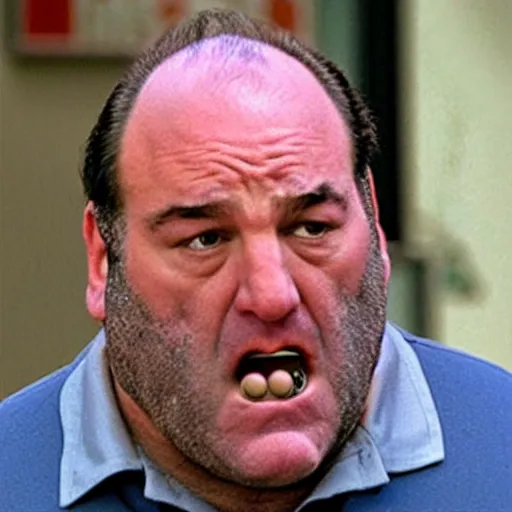 Prompt: james gandolfini angry while eating gabagool, 8 k, high definition, highly detailed, photo - realistic