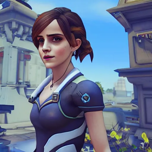 Image similar to Emma Watson screenshot from overwatch