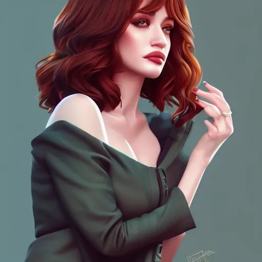 Prompt: a beautiful gina gershon christina hendricks kat dennings dolly parton instagram model by wlop and ilya kuvshinov and artgerm, symmetrical eyes, aesthetic, gorgeous, stunning, alluring, attractive, artstation, deviantart, pinterest, digital art