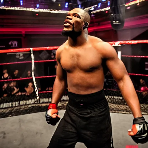 Prompt: mma fighter jon jones in a concert